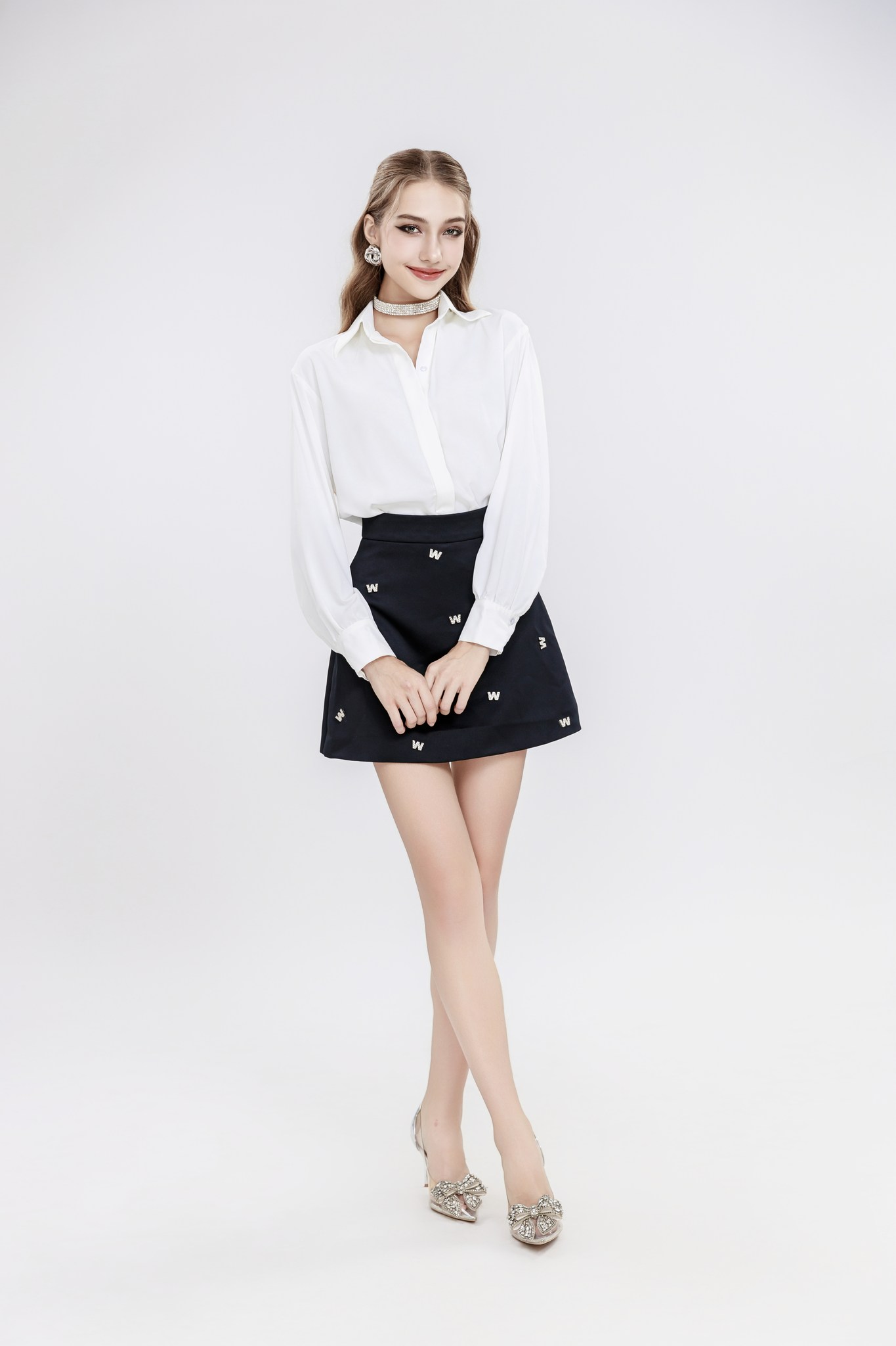 Alphabet Skirt - Chân váy A đính đá