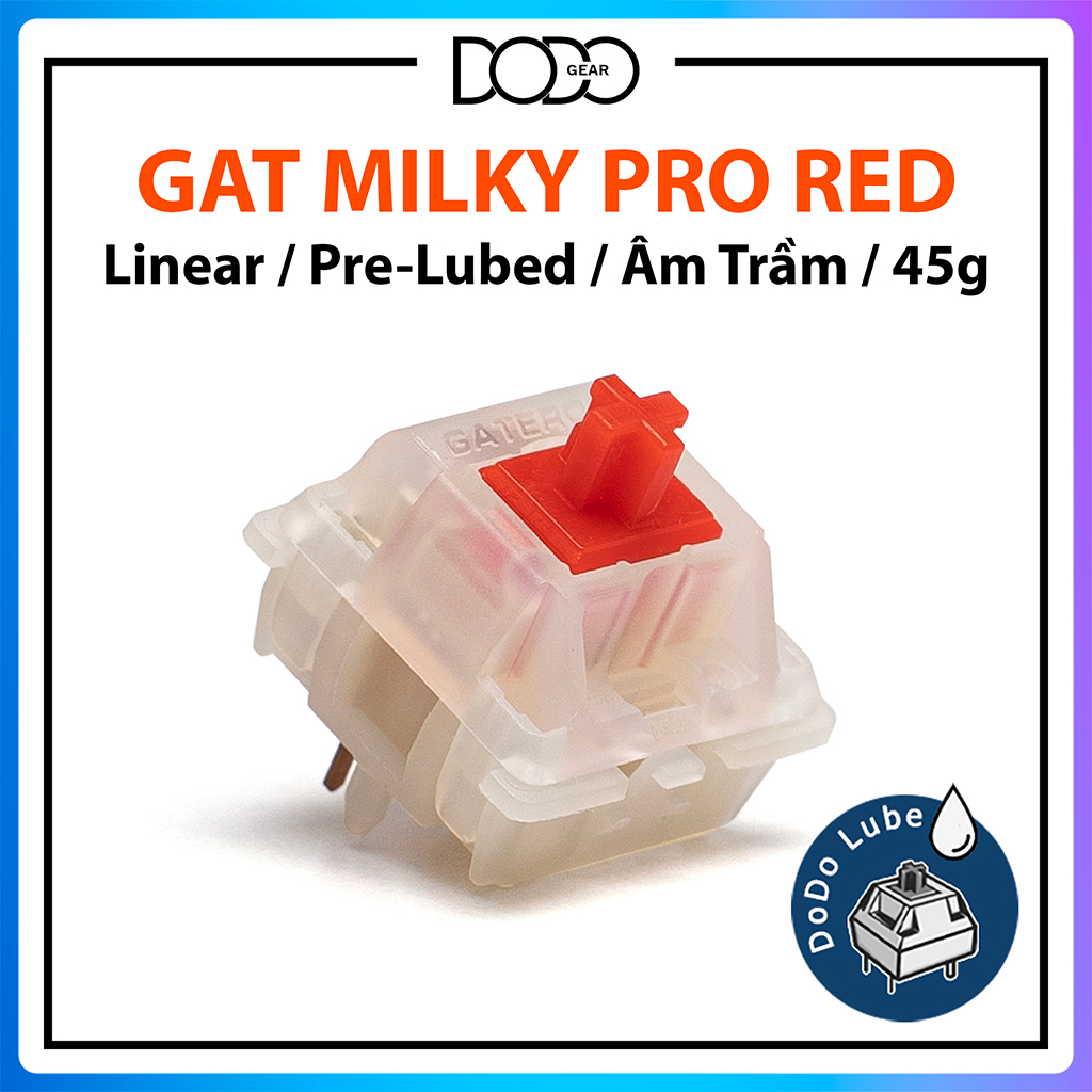 Gateron Pro Milky Yellow - Milky Red - RGB Yellow - RGB Red - RGB Brown - Linear Tactile Switch