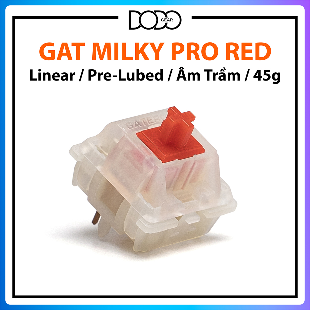 Gateron Pro Milky Yellow - Milky Red - RGB Yellow - RGB Red - RGB Brown - Linear Tactile Switch