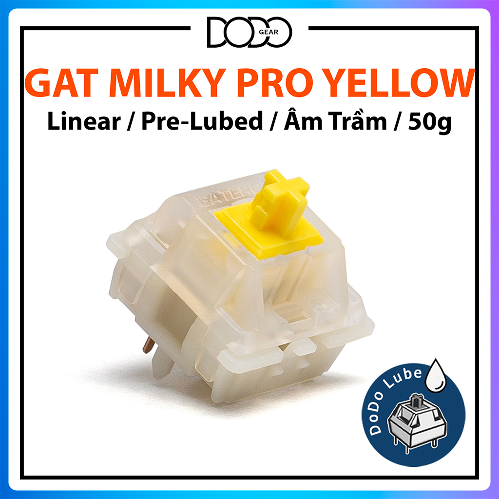 Gateron Pro Milky Yellow - Milky Red - RGB Yellow - RGB Red - RGB Brown - Linear Tactile Switch