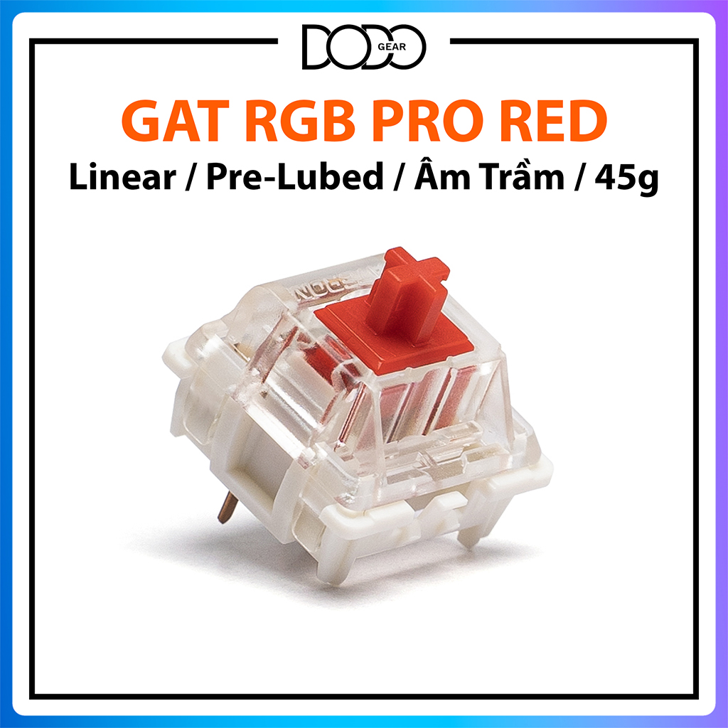 Gateron Pro Milky Yellow - Milky Red - RGB Yellow - RGB Red - RGB Brown - Linear Tactile Switch