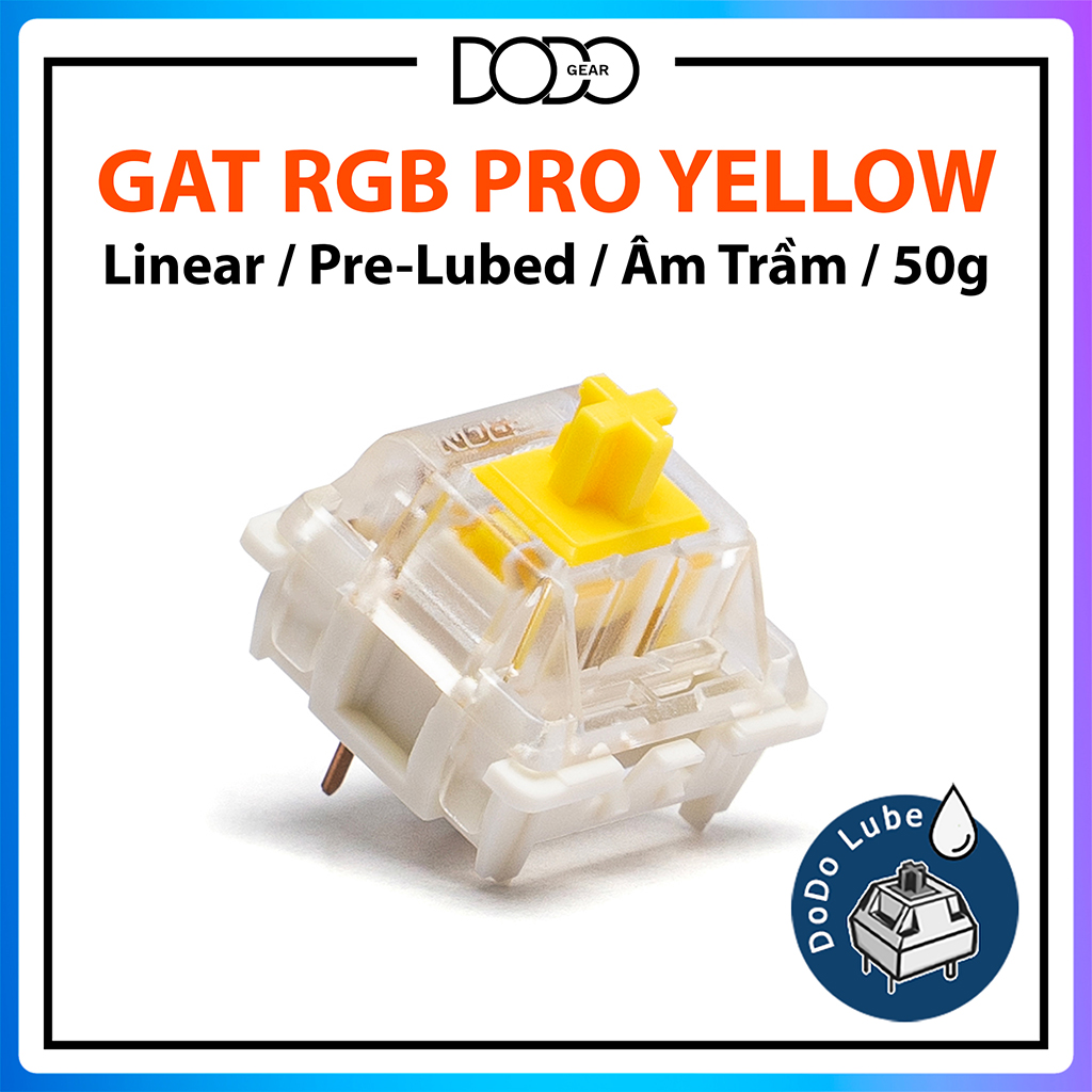 Gateron Pro Milky Yellow - Milky Red - RGB Yellow - RGB Red - RGB Brown - Linear Tactile Switch