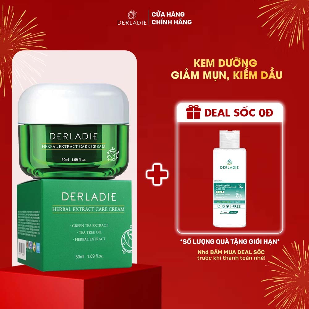 Kem Dưỡng Giảm Mụn, Kiềm Dầu Derladie Herbal Extract Care Cream 50ml