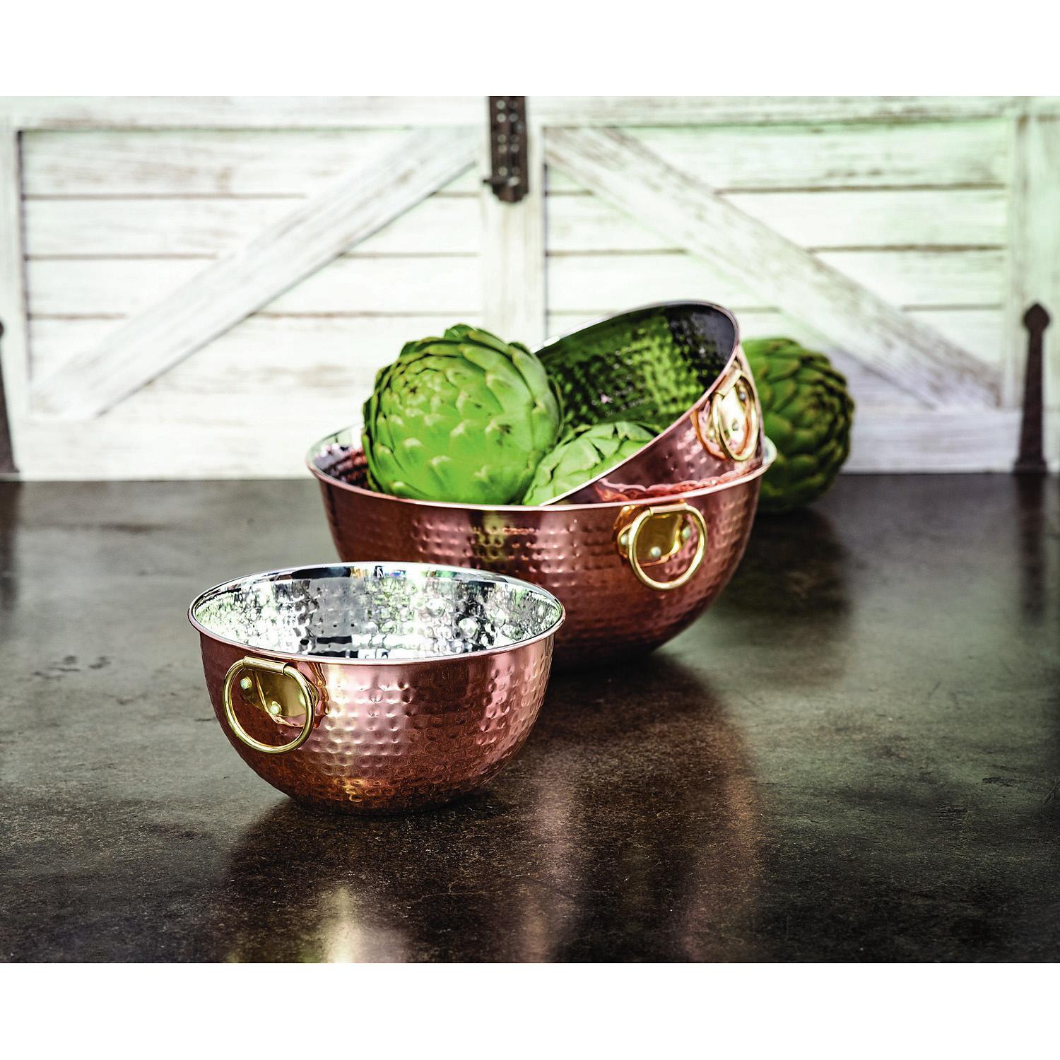 Member's Mark 3pc Hammered Mixing Bowl Set in Copper thép không gỉ