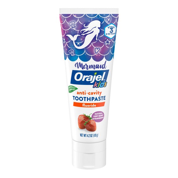 Orajel Kids Mermail Anti Cavity Fluride Toothpaste - Kem đánh răng cho bé 2-10 tuổi