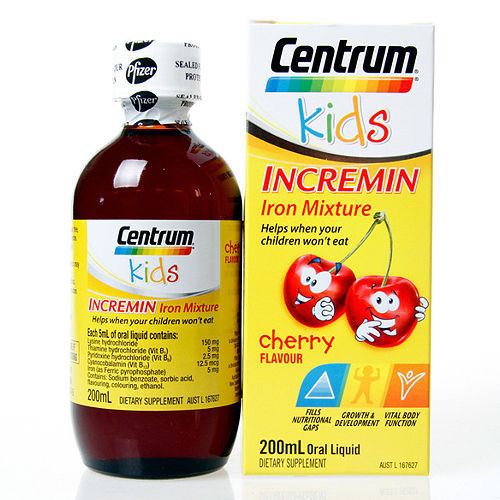 Centrum Kids Incremin, Cherry Flavor, Multi - Siro dành cho bé biếng ăn, giúp bé ăn ngon - Úc