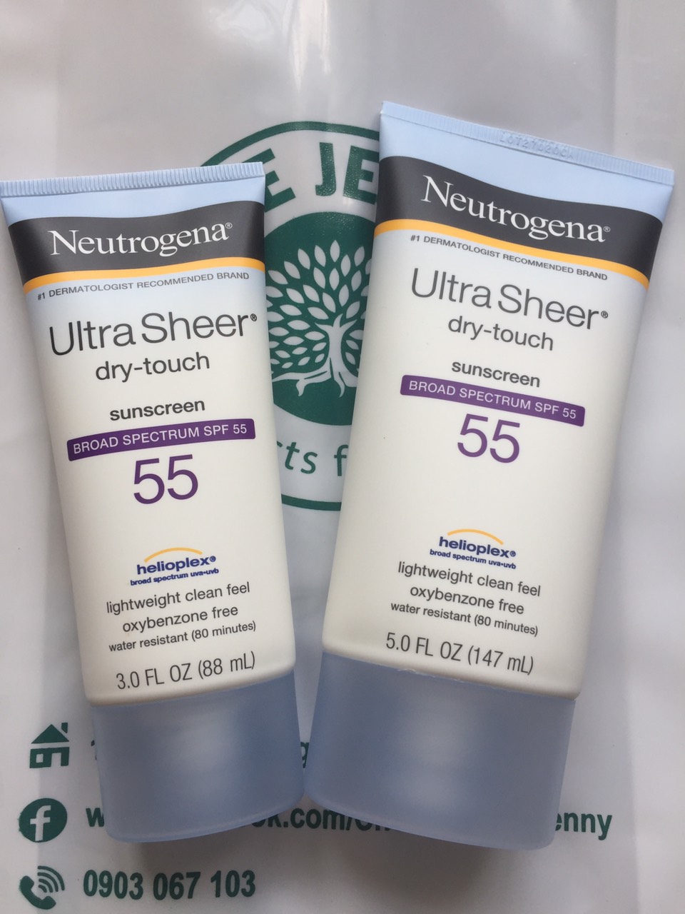 Chống nắng Neutrogena Ultra Sheer Dry Touch SPF 55 dạng kem dùng cho mặt & body