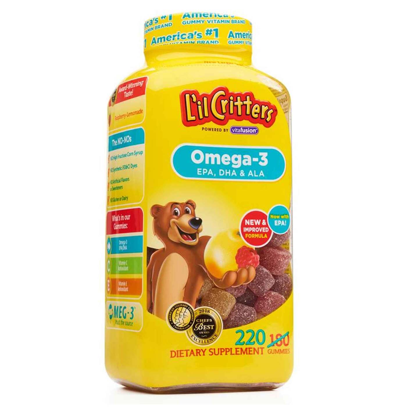 L'il Critter Omega 3 Children - Kẹo dẻo bổ sung Omega 3 DHA trẻ em