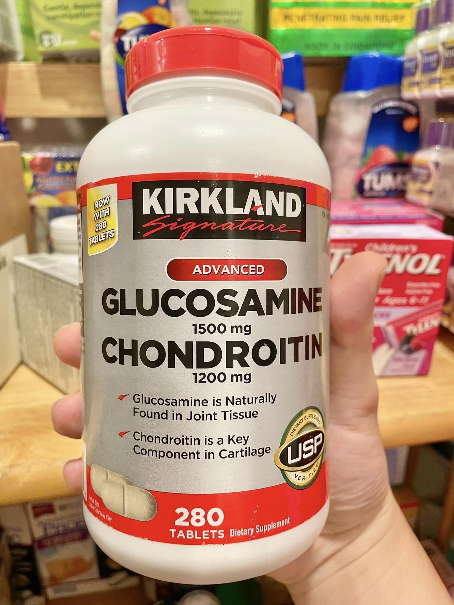 Glucosamine Chondrointin Kirkland 280 tables - Thuốc hỗ trợ điều trị đau nhức xương khớp nặng