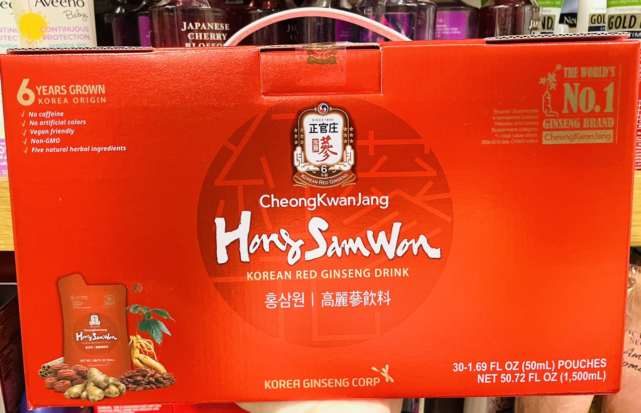 NƯỚC HỒNG SÂM 6 năm tuổi  Hong Sam Won CheongKwanJang (Hàn Quốc) - Hộp 30 gói