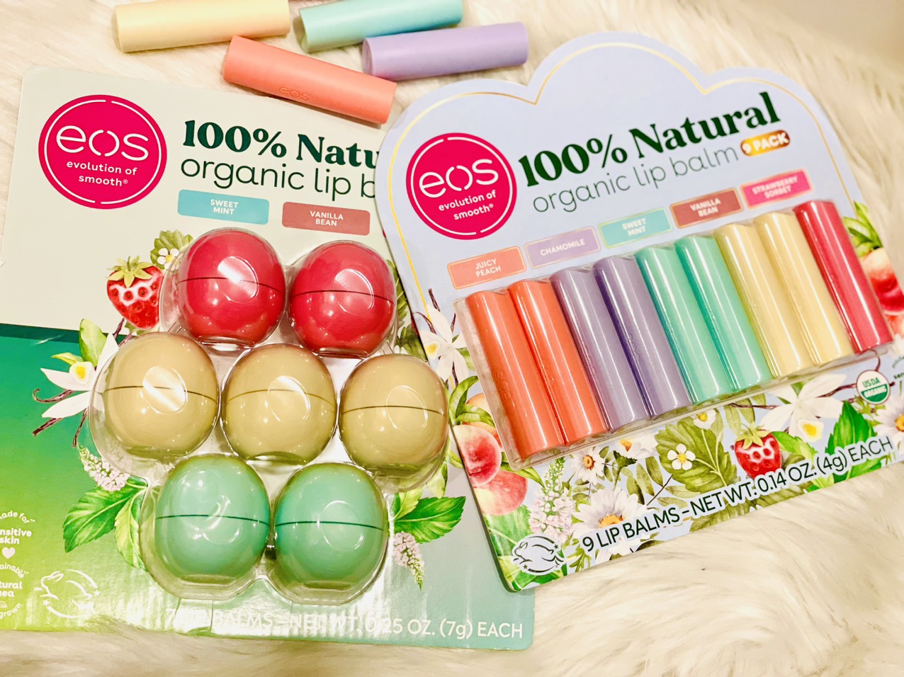 Son dưỡng môi quả trứng EOS (Mỹ) 100% Nature Organic ( Hàng Mỹ )- EOS lip balm