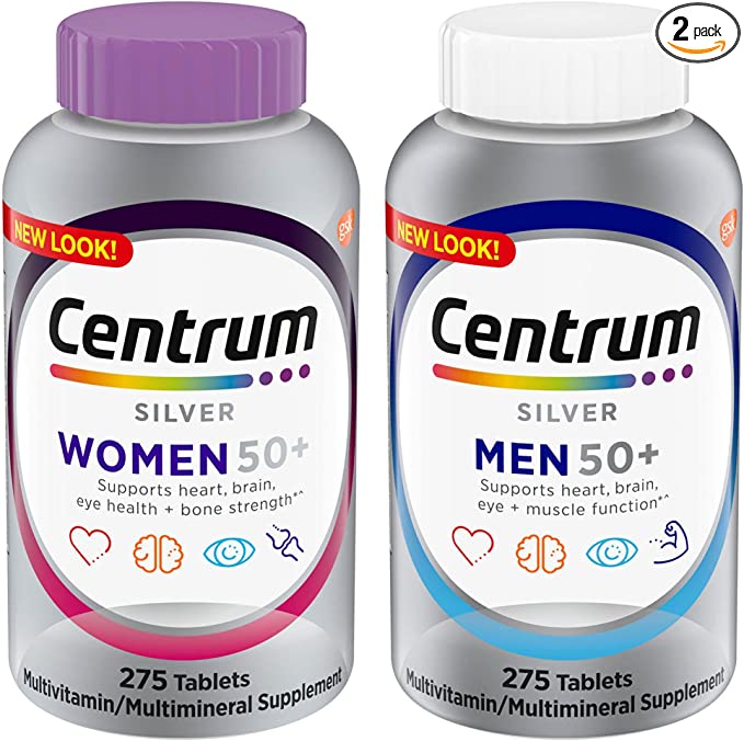 Centrum silver 50+ (mẫu mới) 275 viên - Vitamin tổng hợp dành cho Nam/ Nữ trên 50 tuổi