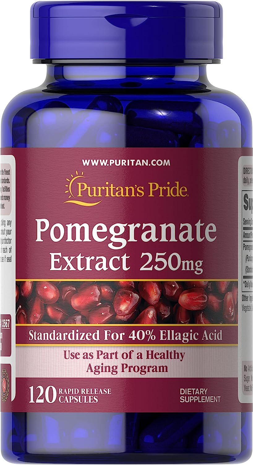 Pomegranate Puritan’s Pride 250mg - viên uống lựu chống nắng, giảm nám, sạm da da nắng