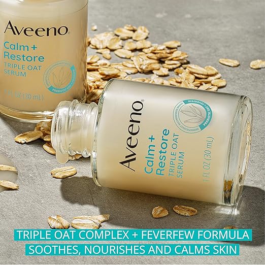 Serum dưỡng ẩm, phục hồi cho da nhạy cảm chiết xuất từ yến mạch Aveeno Calm + Restore Triple Oat Hydrating Face Serum 30m (hàng Mỹ)