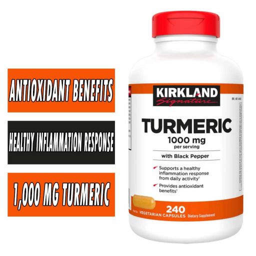 Viên uống tinh chất nghệ thuần chay Turmeric Kirkland 1000mg 240 Capsules