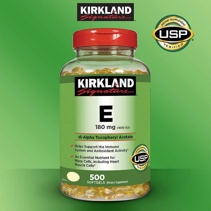 Vitamin E Kirkland 180mg 400IU - Vitamin E dưỡng da, ngăn ngừa lão hóa