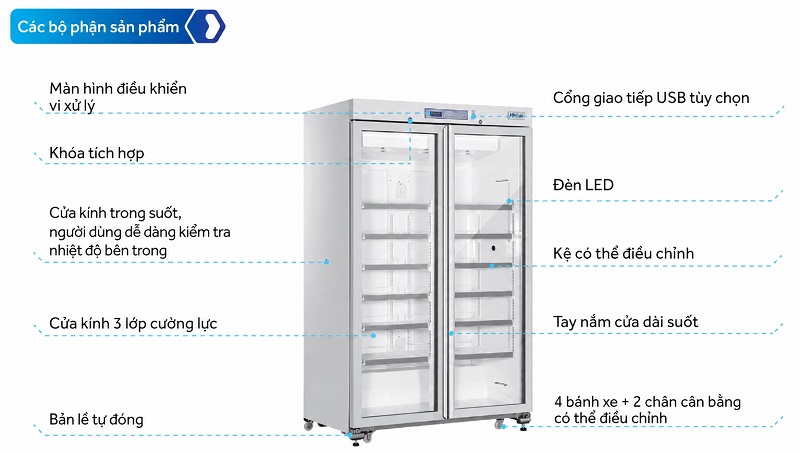 Cấu tạo Tủ lạnh dược phẩm Haier Biomedical HYC-1031GD