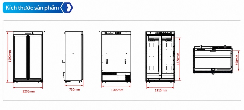 Kích thước Tủ lạnh dược phẩm Haier Biomedical HYC-1031GD