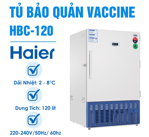 Tủ Trữ Vacxin 120 Lít Haier HBC-120