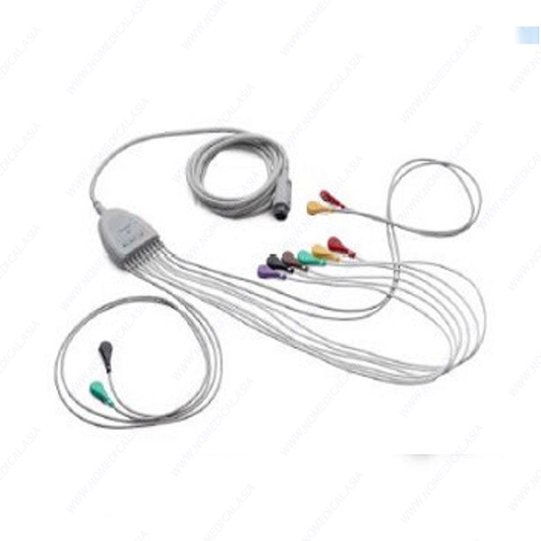 901100001 Cáp điện tim 12 kênh chuẩn AHA dùng cho Máy phá rung tim tạo nhịp ngoài M2 - ZOLL Mỹ