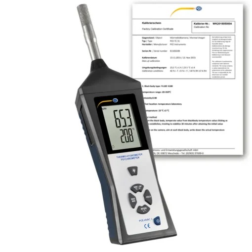 Máy đo nhiệt độ, độ ẩm PCE HVAC 3S-ICA (-30~100° C; 0~100% RH; chứng chỉ ISO)