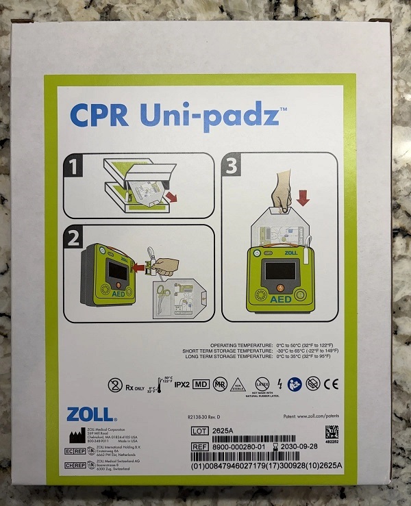 CPR Uni-padz Electrodes - Miếng dán điện cực 5 năm cho ZOLL AED 3 (8900-000280-01)