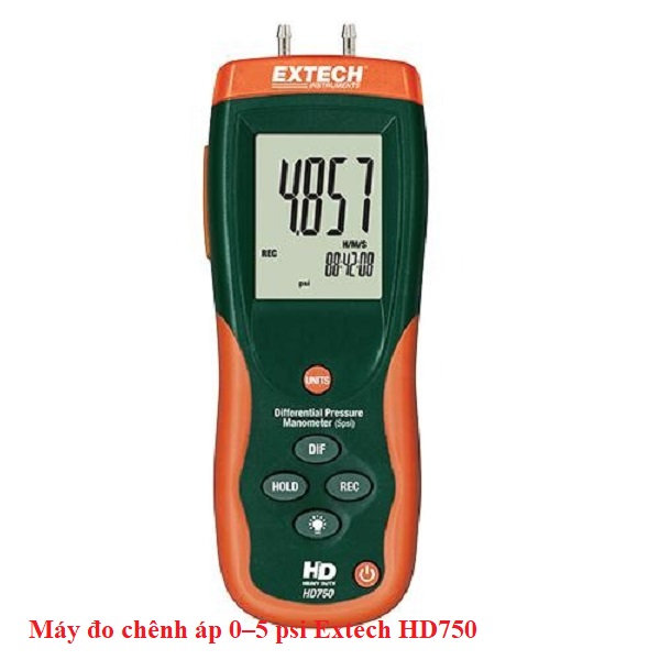 Máy đo chênh áp 0–5 psi Extech HD750