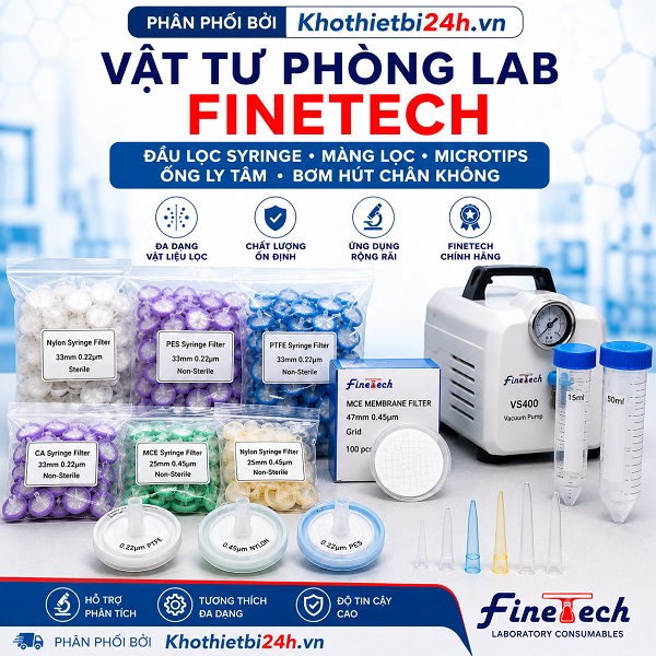 Vật tư phòng thí nghiệm Finetech chính hãng cho HPLC, vi sinh và phân tích mẫu
