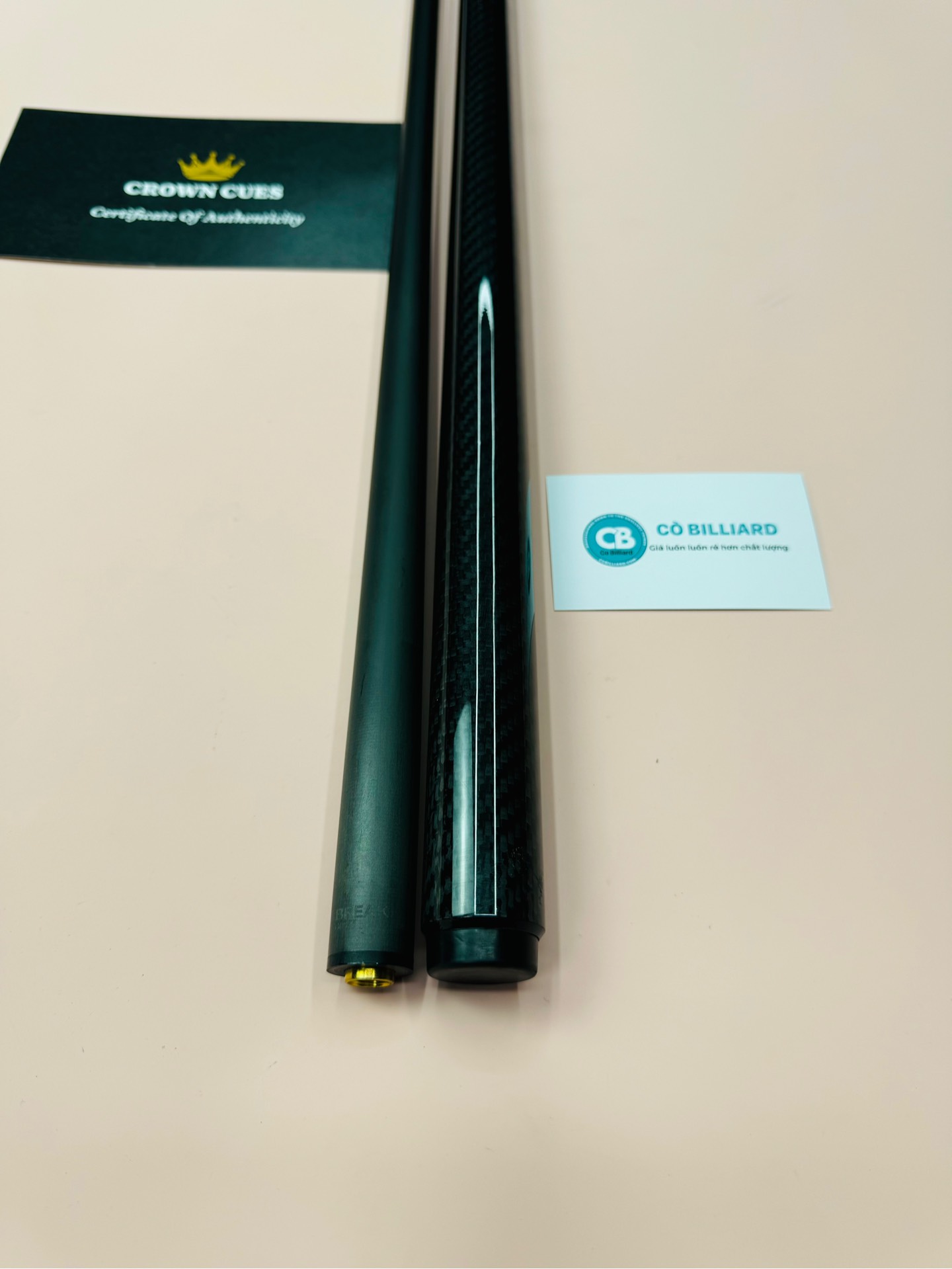 Cơ bida lỗ Thuần Phá Crown cues break BK 01 ( ngọn full carbon ) ( độc quyền tại CÒ BILLIARD )