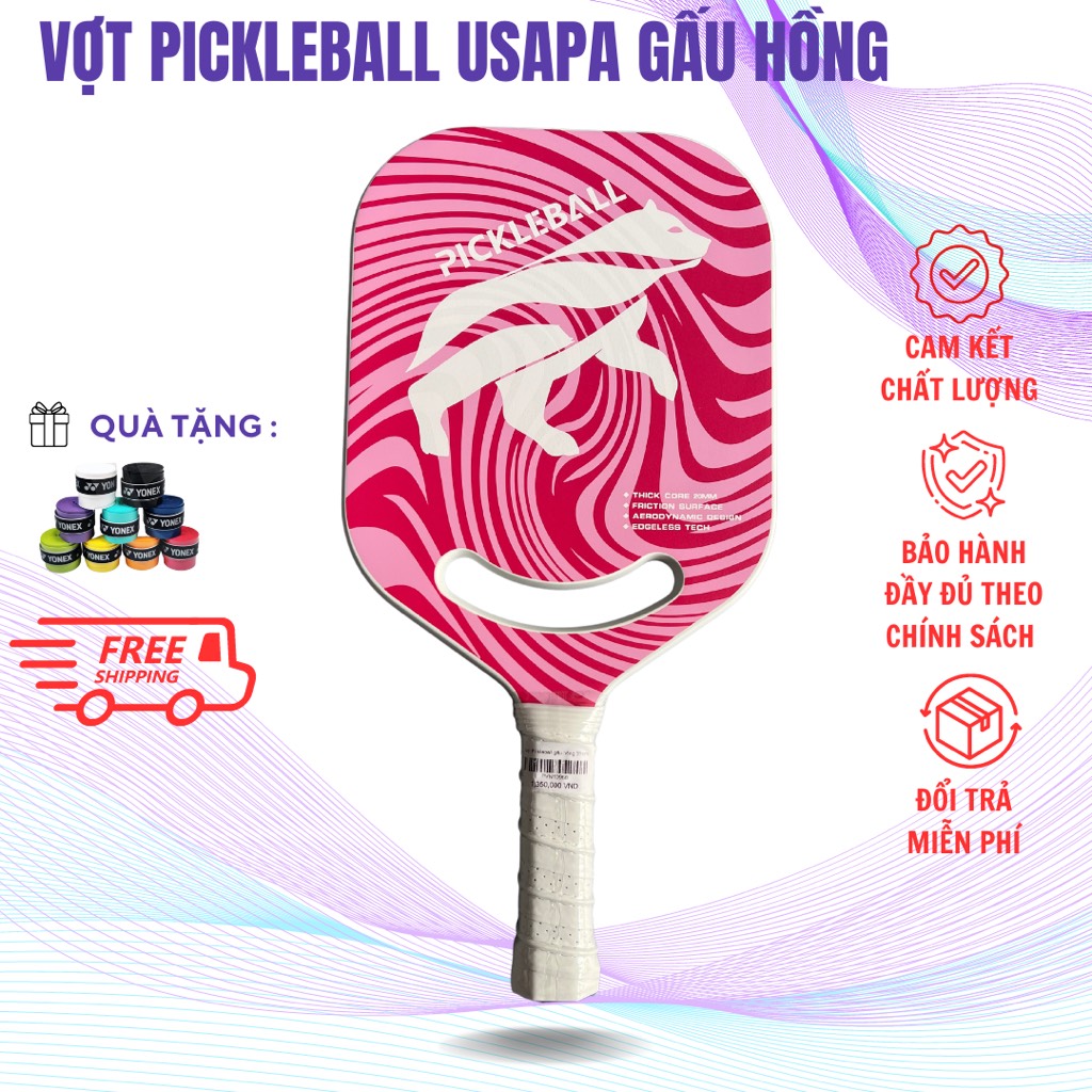 Vợt Pickleball JSR-103 Gấu Hồng