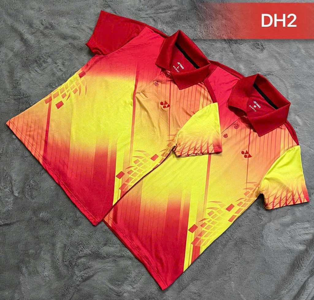 Áo Cầu Lông Có Cổ  Yonex DH2 - Màu Đỏ Vàng