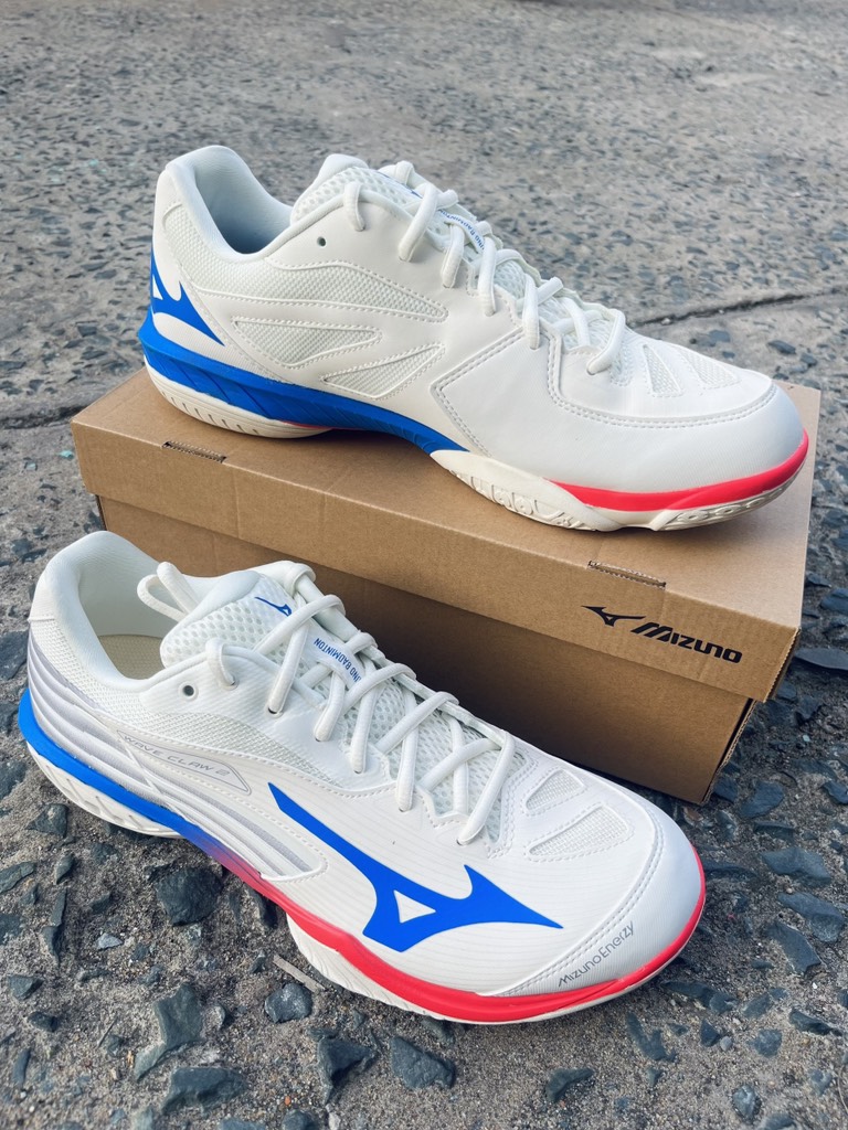 Giày Cầu Lông Mizuno Wave Claw 2 - Trắng Xanh Dương