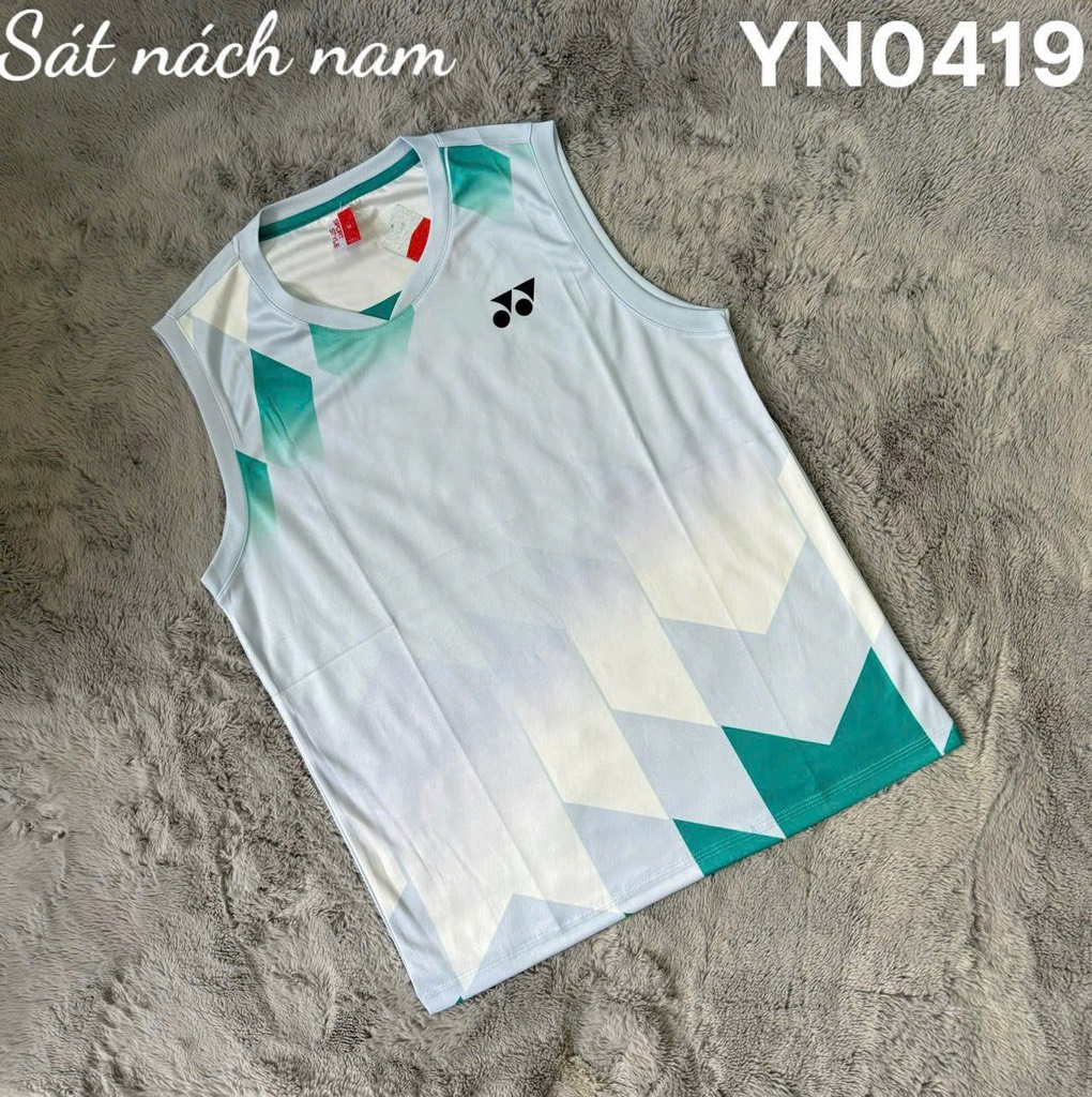 Áo cầu lông Yonex sát nách nam YN0419 - Trắng Xanh
