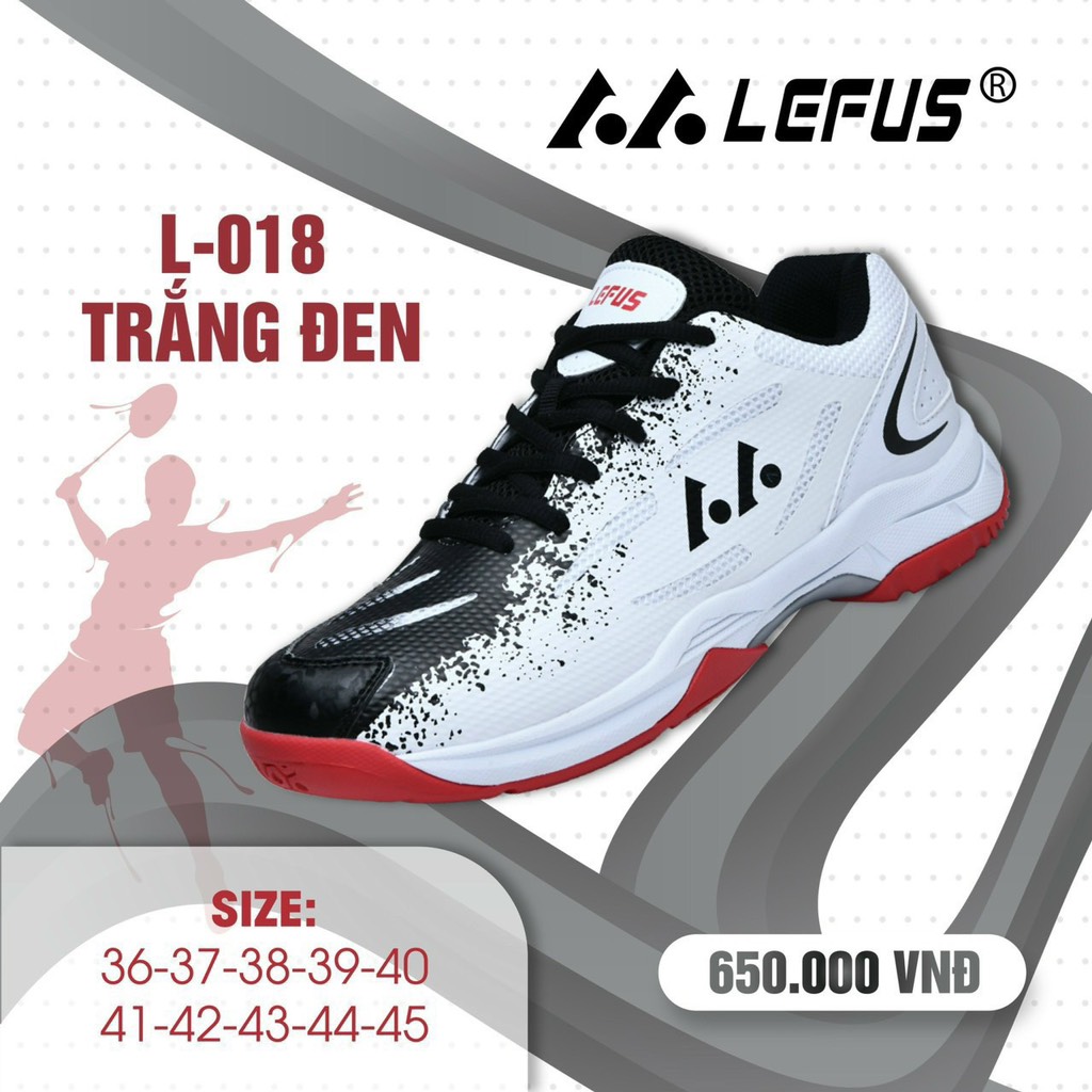 Giày Cầu Lông Lefus L018 - Trắng Đỏ