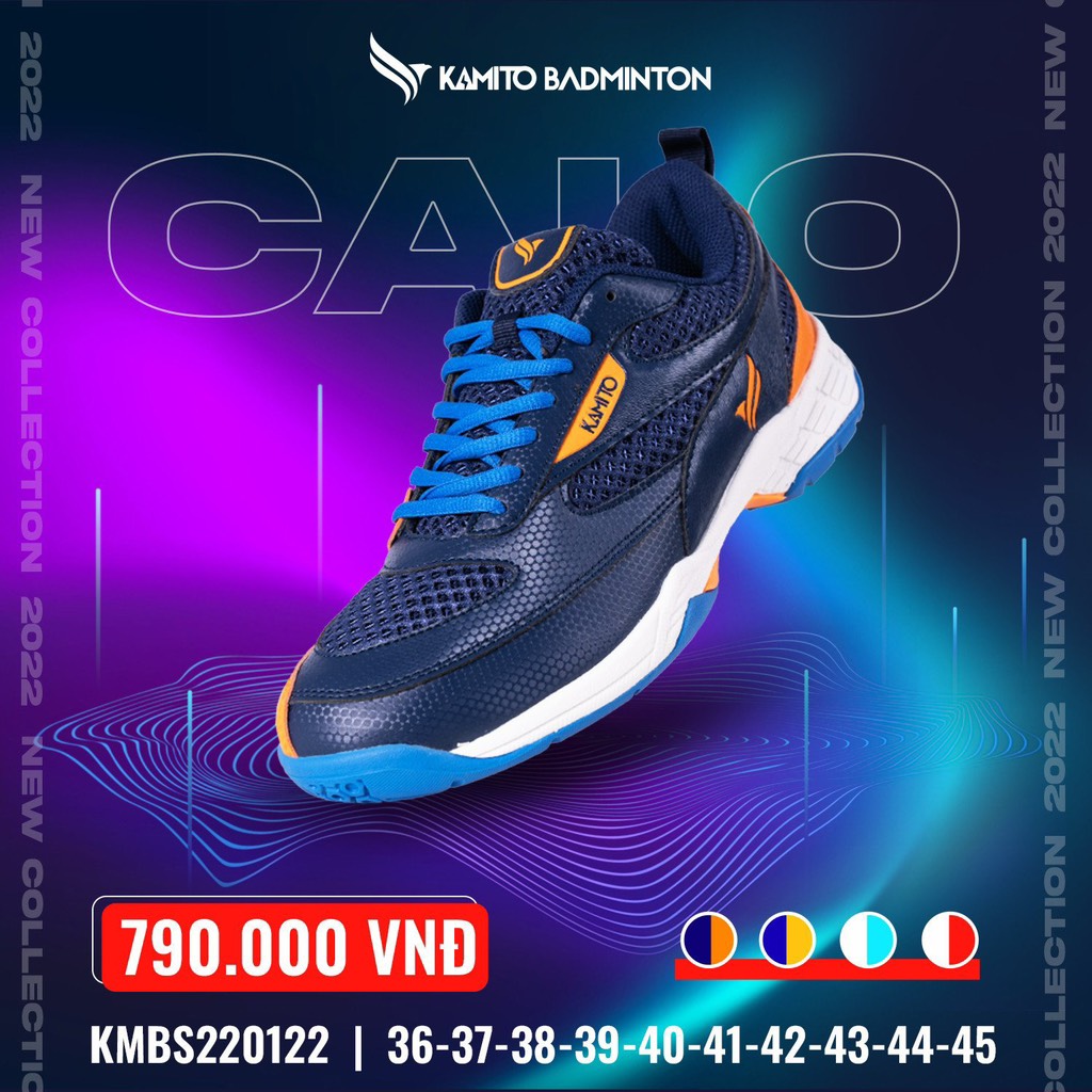 Giày Cầu Lông Kamito Calo - Xanh Than Cam