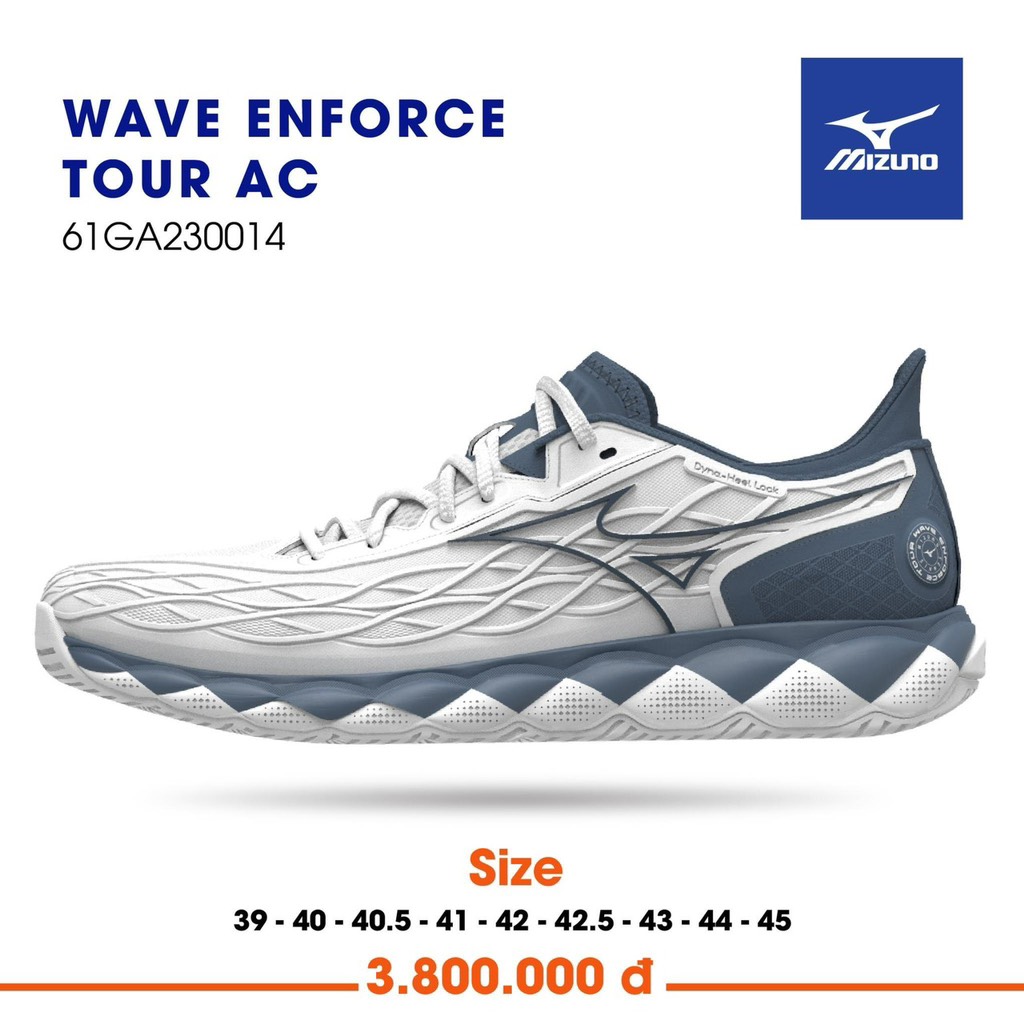 Giày Mizuno Tenis Wave Enforce Tour AC Trắng xanh