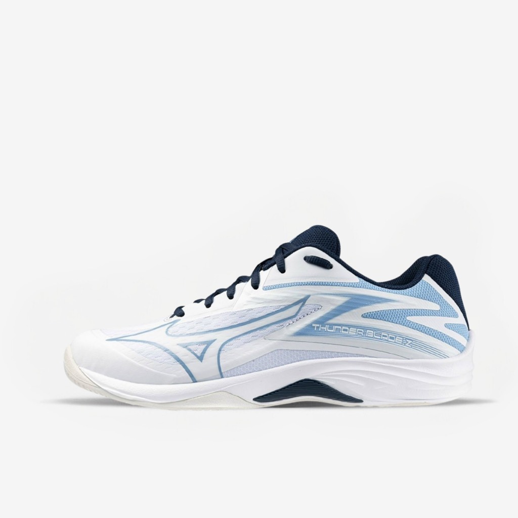 Giày Cầu Lông Mizuno Thunder Blade Z- Trắng Xanh