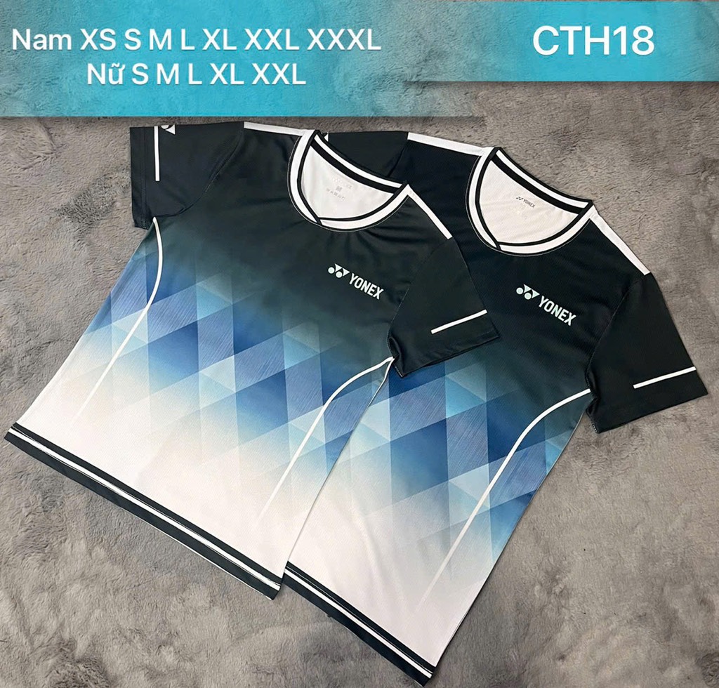 Áo cầu lông Yonex CTH18 - Xanh Trắng
