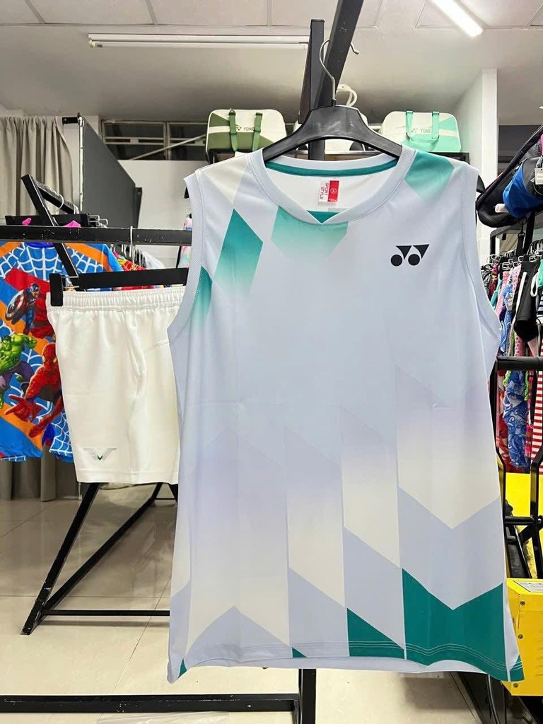 Áo cầu lông Yonex sát nách nam YN0419 - Trắng Xanh