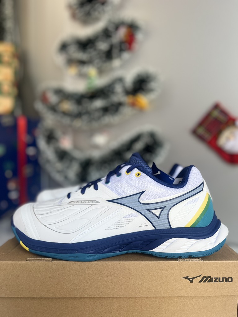 Giày Mizuno Wave Fang 2 trắng xanh vàng