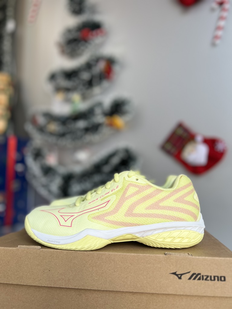 Giày Cầu Lông Mizuno Wave Claw El 2- Vàng Hồng