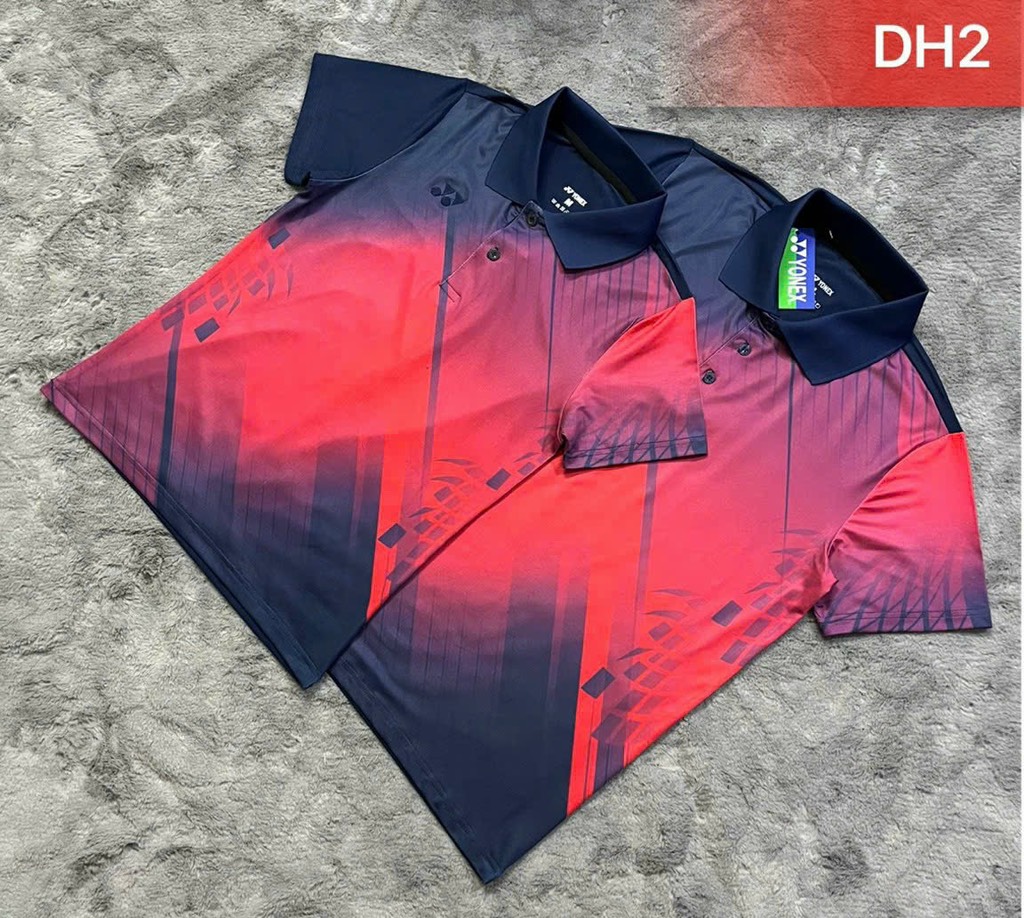 Áo Cầu Lông Có Cổ  Yonex DH2 - Màu Đỏ Xanh Đen