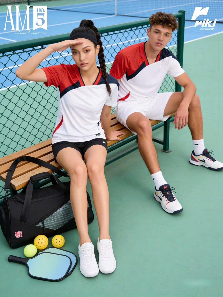 Áo Riki Star AM05 trắng đỏ