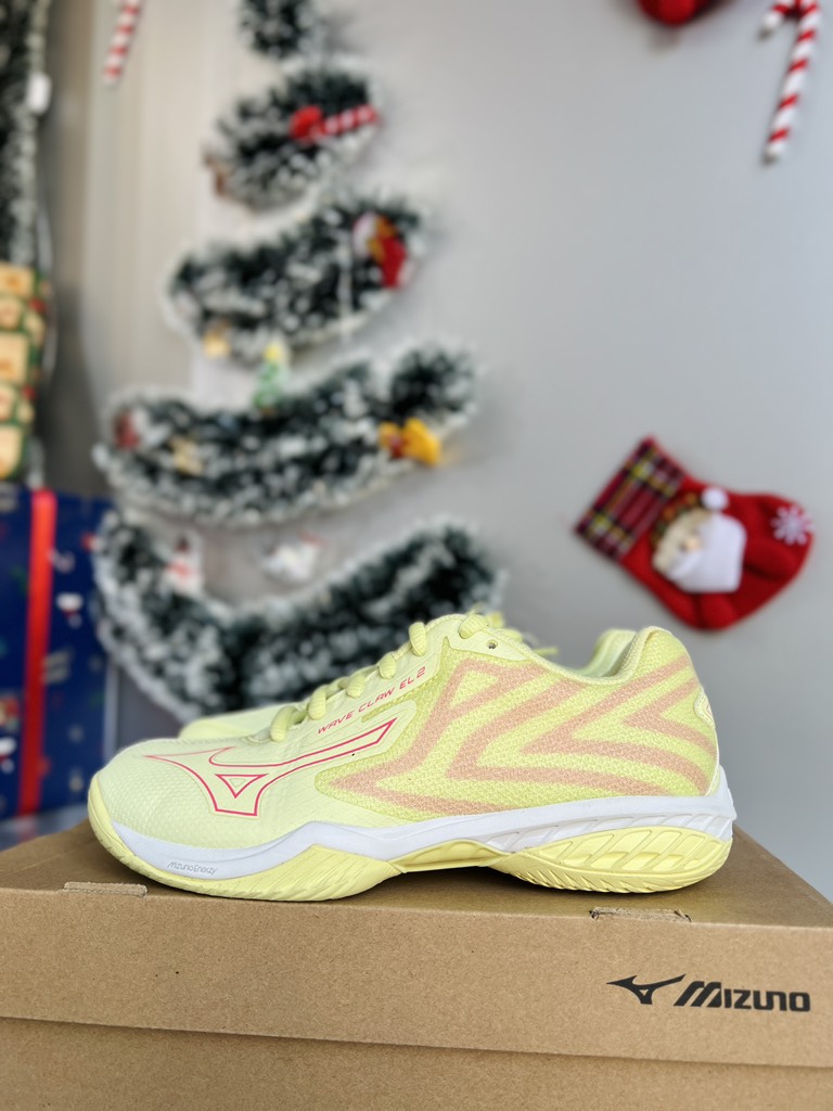 Giày Cầu Lông Mizuno Wave Claw El 2- Vàng Hồng