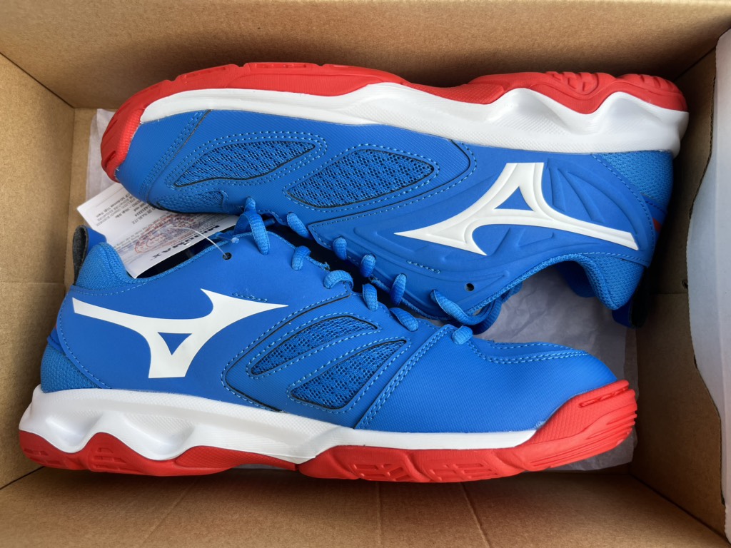 Giày Cầu Lông Mizuno Dynablitz- Xanh Trắng Đỏ