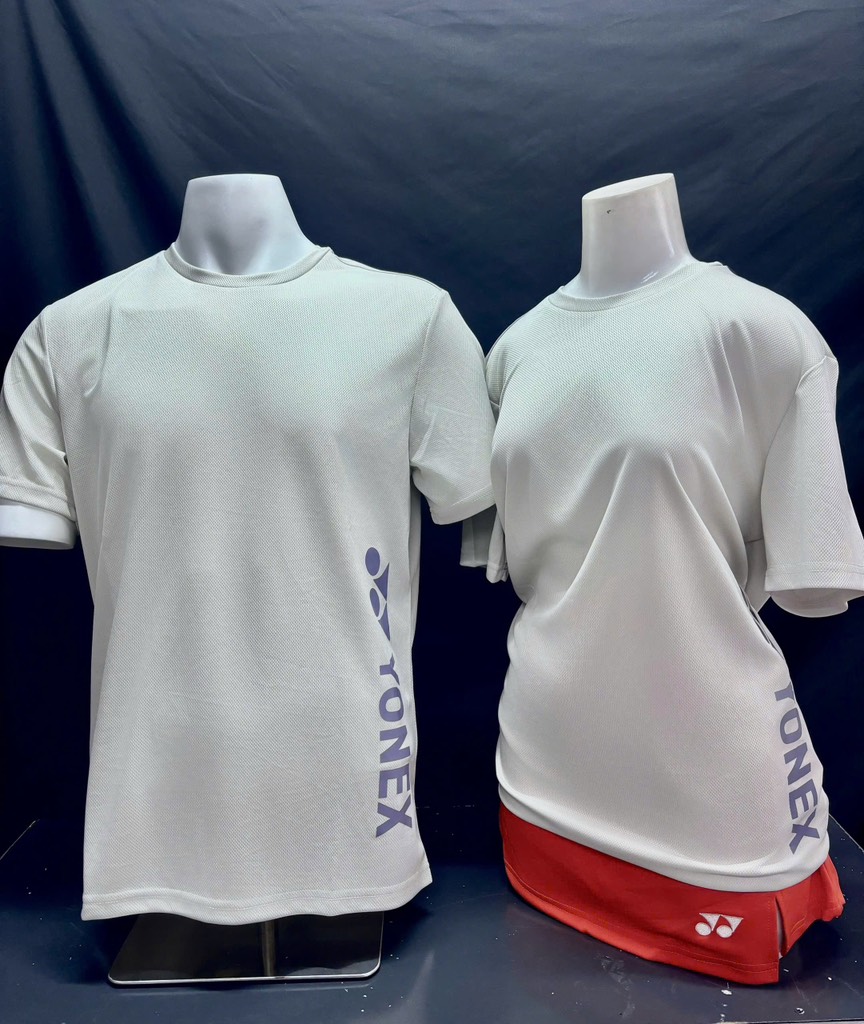 Áo Yonex Runaway 2 3089 logo dọc xám trắng