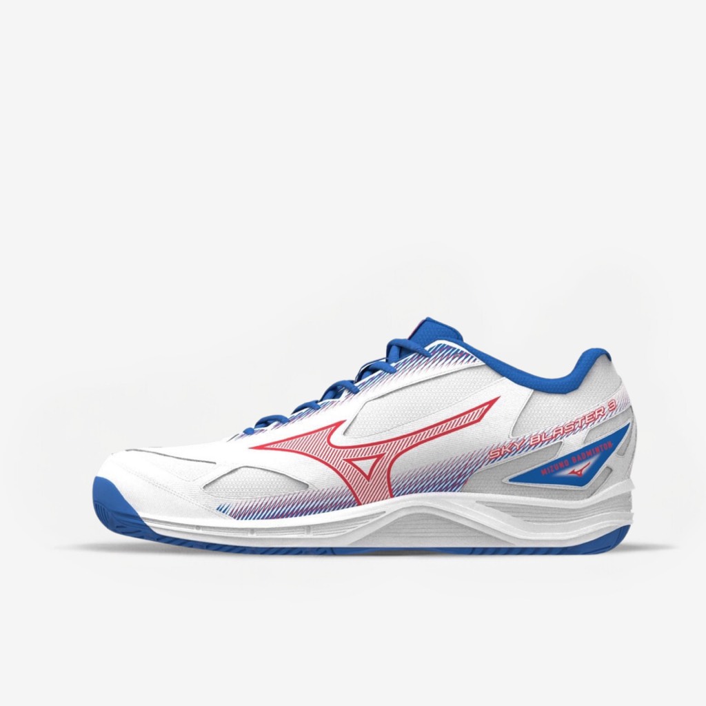 Giày cầu lông Mizuno Sky Blaster 3 - Trắng Hồng Xanh