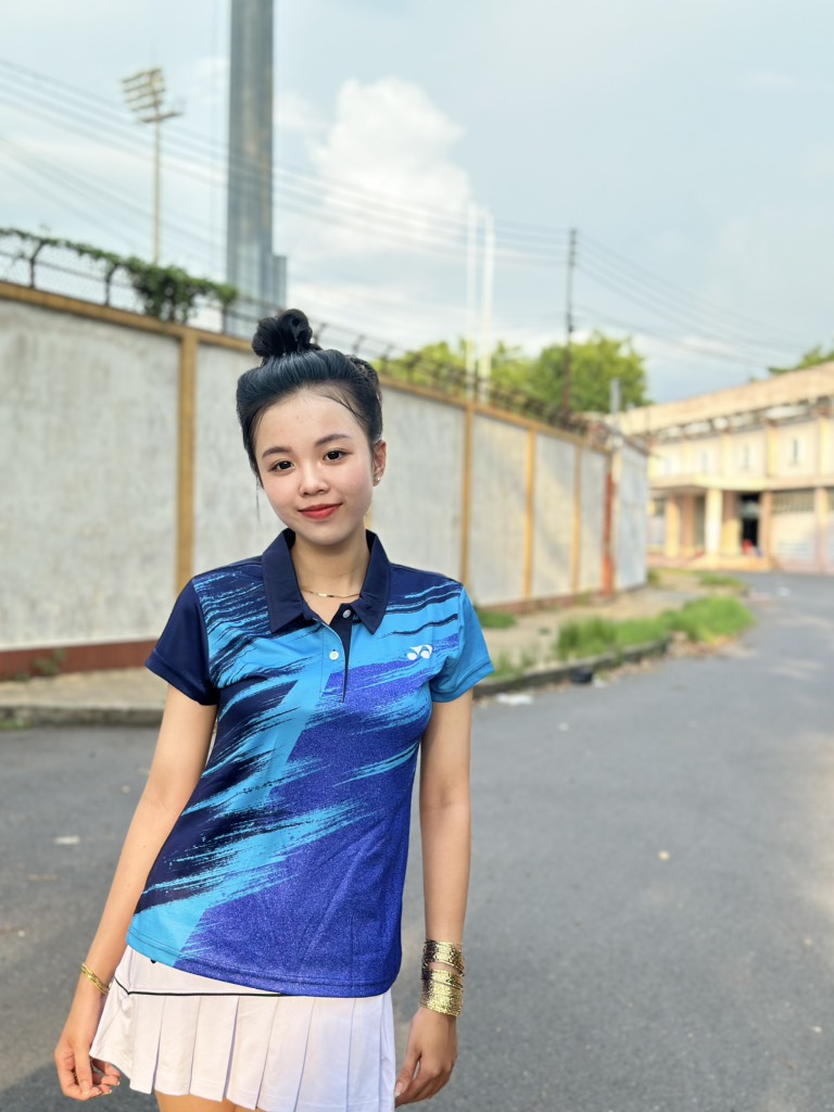 Áo Cầu Lông Yonex Có Cổ A201 - Xanh/Đỏ