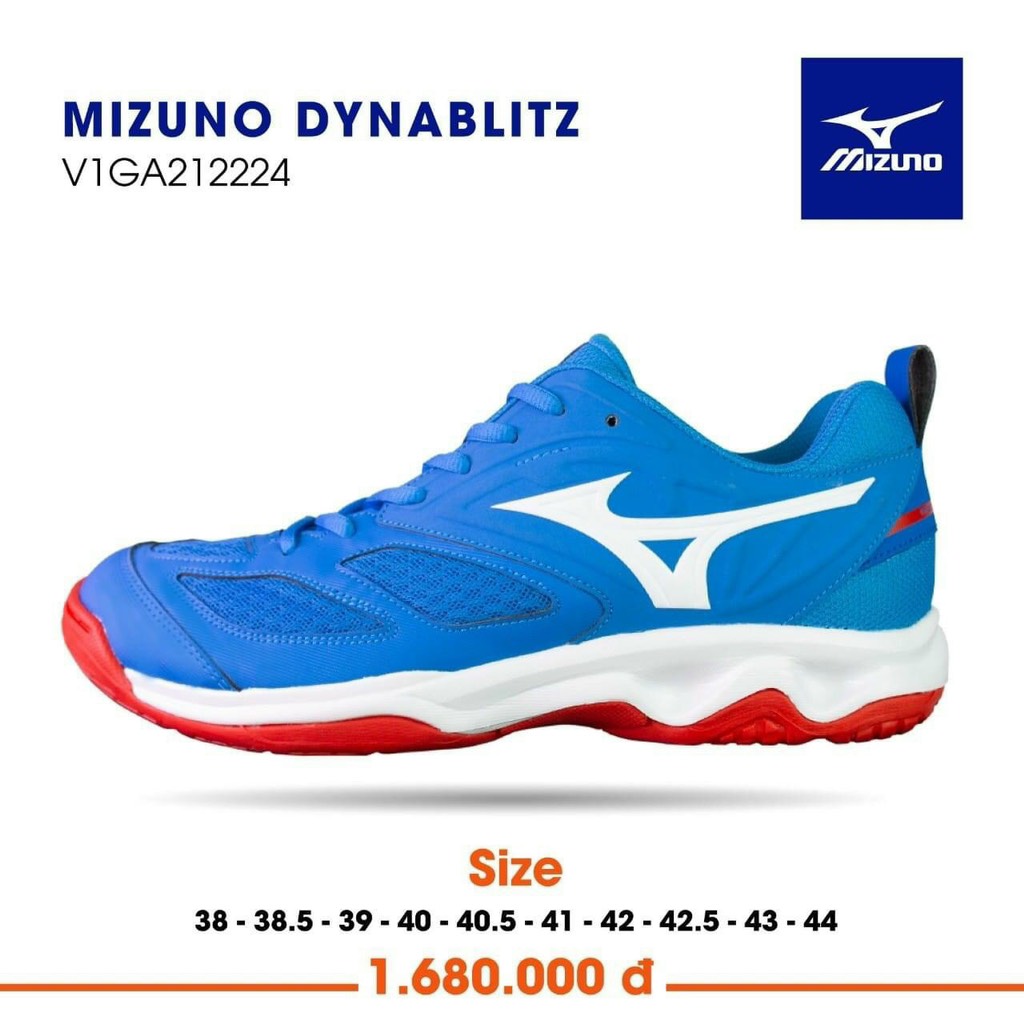 Giày Cầu Lông Mizuno Dynablitz- Xanh Trắng Đỏ