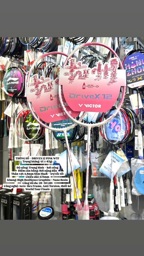 Vợt Victor Drivex 12 Hồng (Mã CN) World Tour Final LMT 2025
